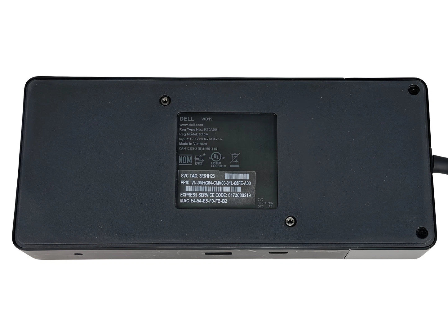 Dell WD19 K20A USB - C Docking Station – HDMI DisplayPort Y13HM