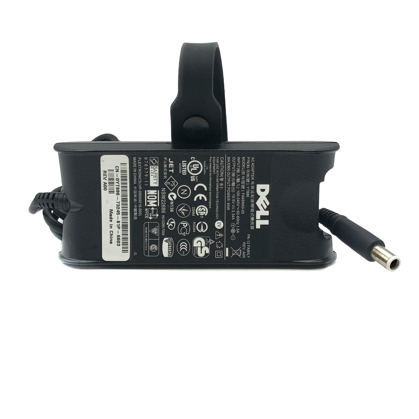 Genuine Dell 65W AC Adapter 19.5V 3.34A – DA65NS0 - 00 7.4mm Smart Pin