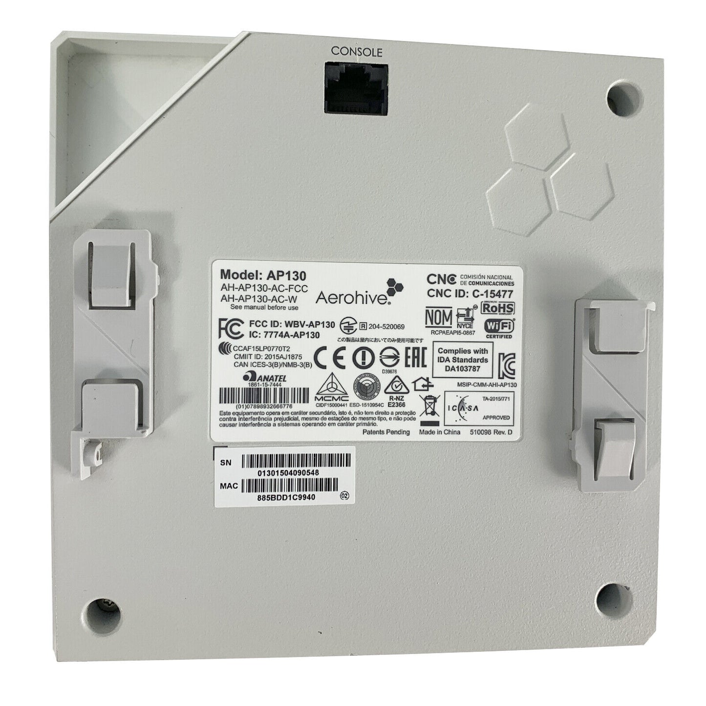 Aerohive AP130 Dual Band WiFi 802.11ac Wireless Access Point AH-AP130-AC-FCC PoE