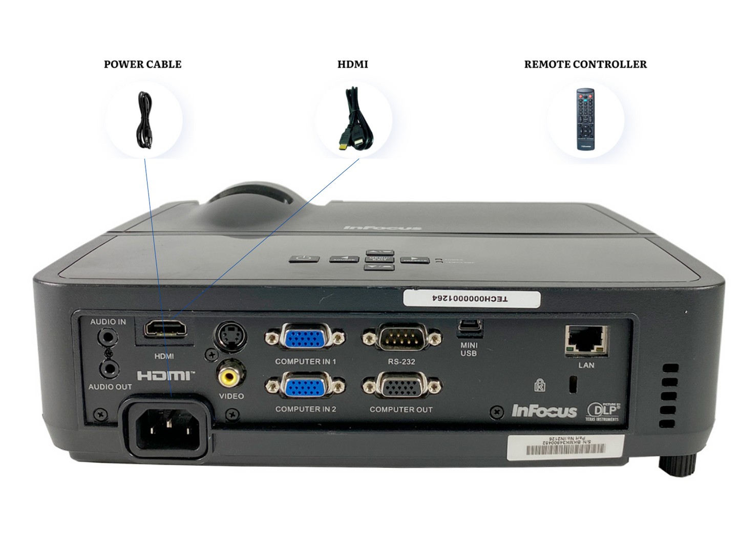 InFocus IN2126 DLP Projector 3200 ANSI WXGA Portable 3D Ready 4k HDMI w/Bundle