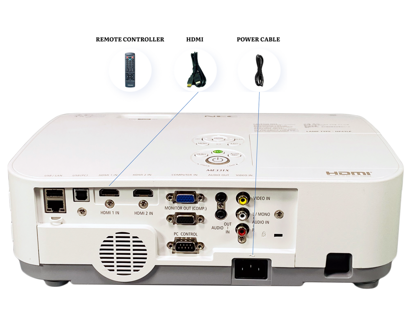 NEC ME331X 3LCD Projector XGA 3300 Lumens Full HD HDMI
