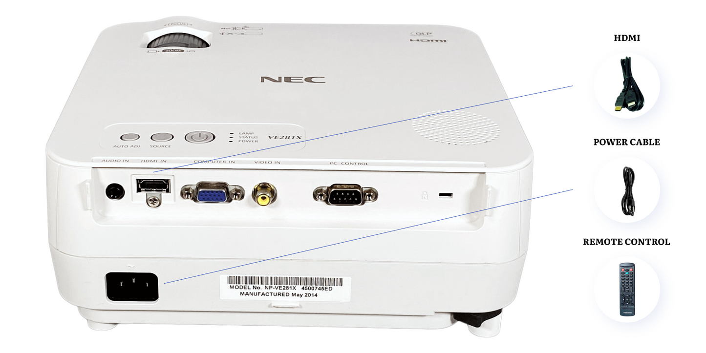 NEC NP-VE281X - DLP Projector 2800 Lumens HD PC 3D Ready XGA