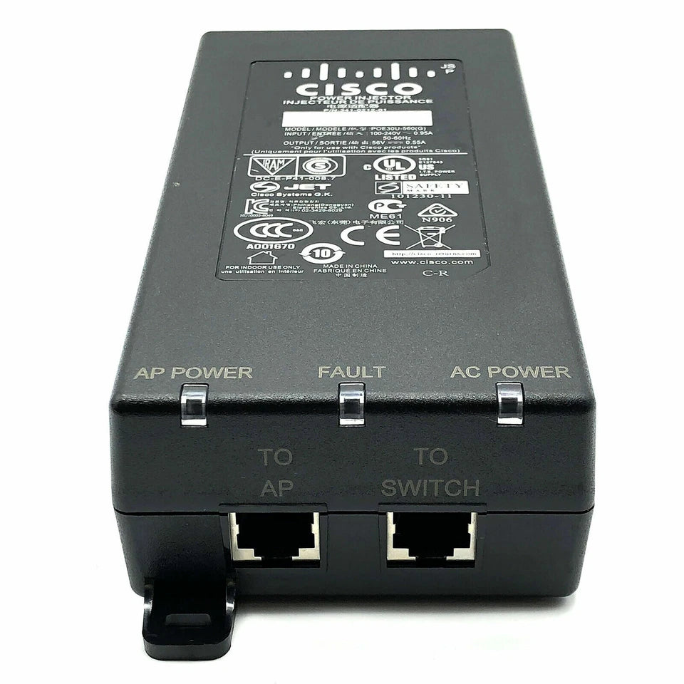 Original Cisco Meraki MA-INJ-4-US Power Injector 802.3at PoE 56V OEM