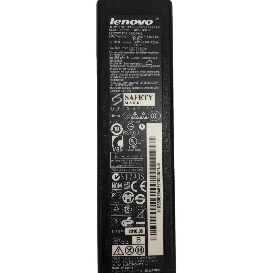 Original Lenovo ACDC Adapter 65W Charger for IdeaPad V570-1066AWU V570 Laptop