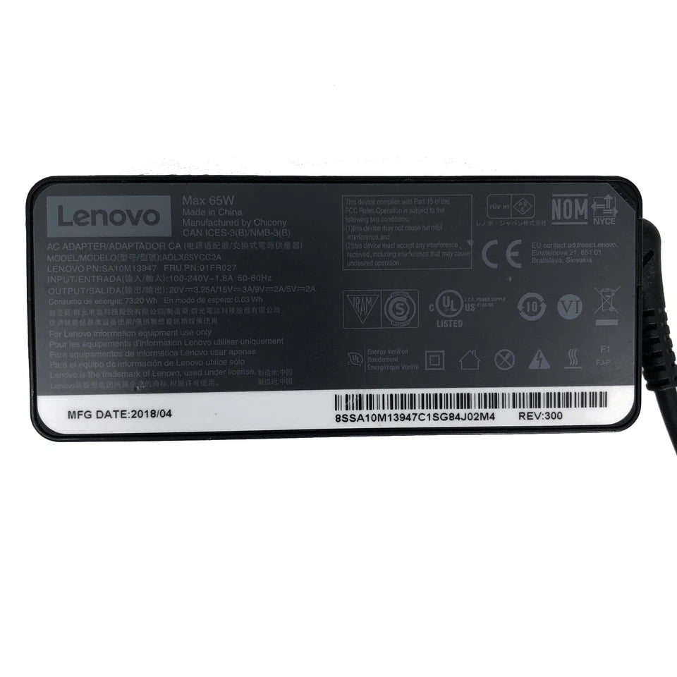 Original Lenovo Adapter 65W USB-C for ThinkVision M14 M14t Portable Monitor wPC