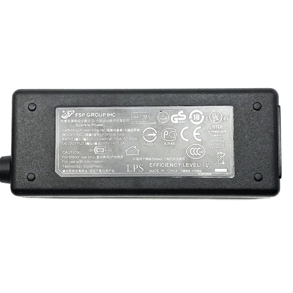 NEW Genuine FSP 2-Pin Power Adapter 12V for Fortinet Firewall FG-61E 61F 60E 60F