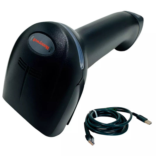 Honeywell Xenon 1900GHD-2 Area-Imaging Barcode Scanner 1D 2D Imager with USB cable front view