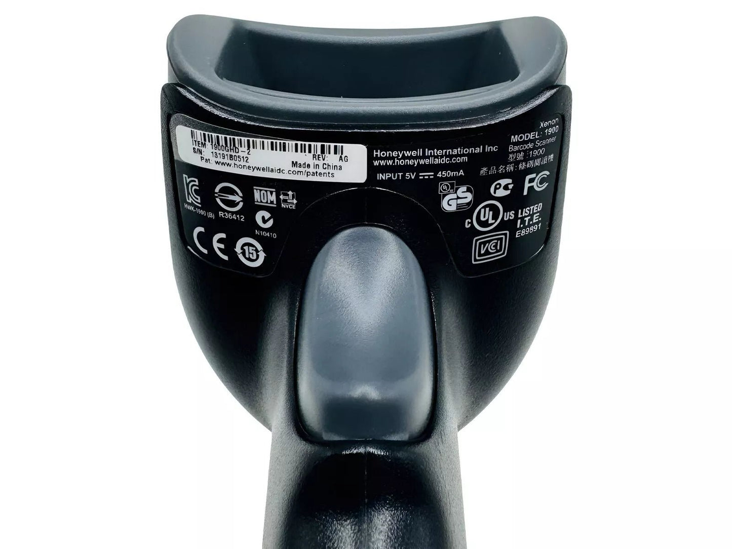 Bottom section with certification markings and model details