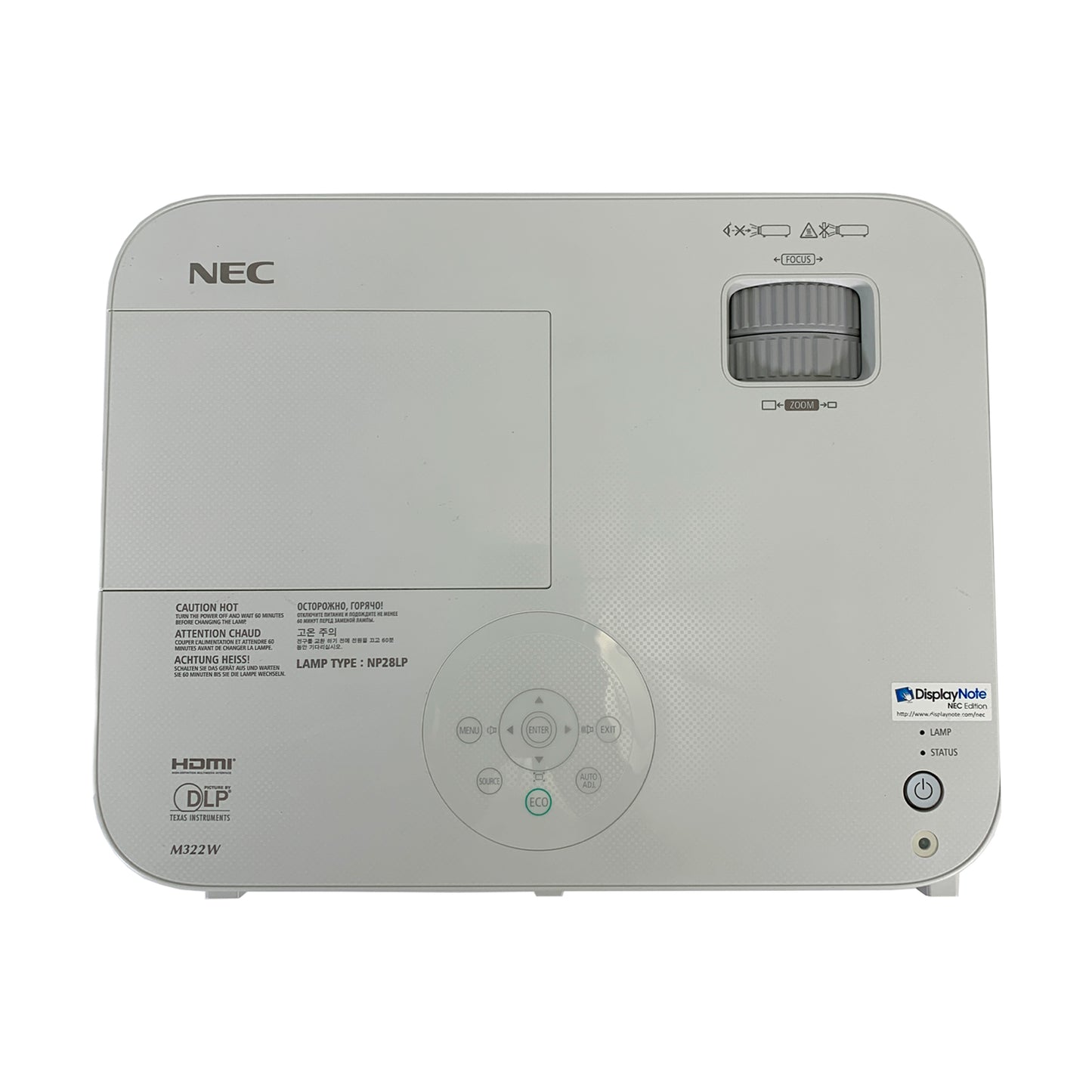 NEC M322W Portable DLP Projector | WXGA 3200 Lumens HDMI for School & Office
