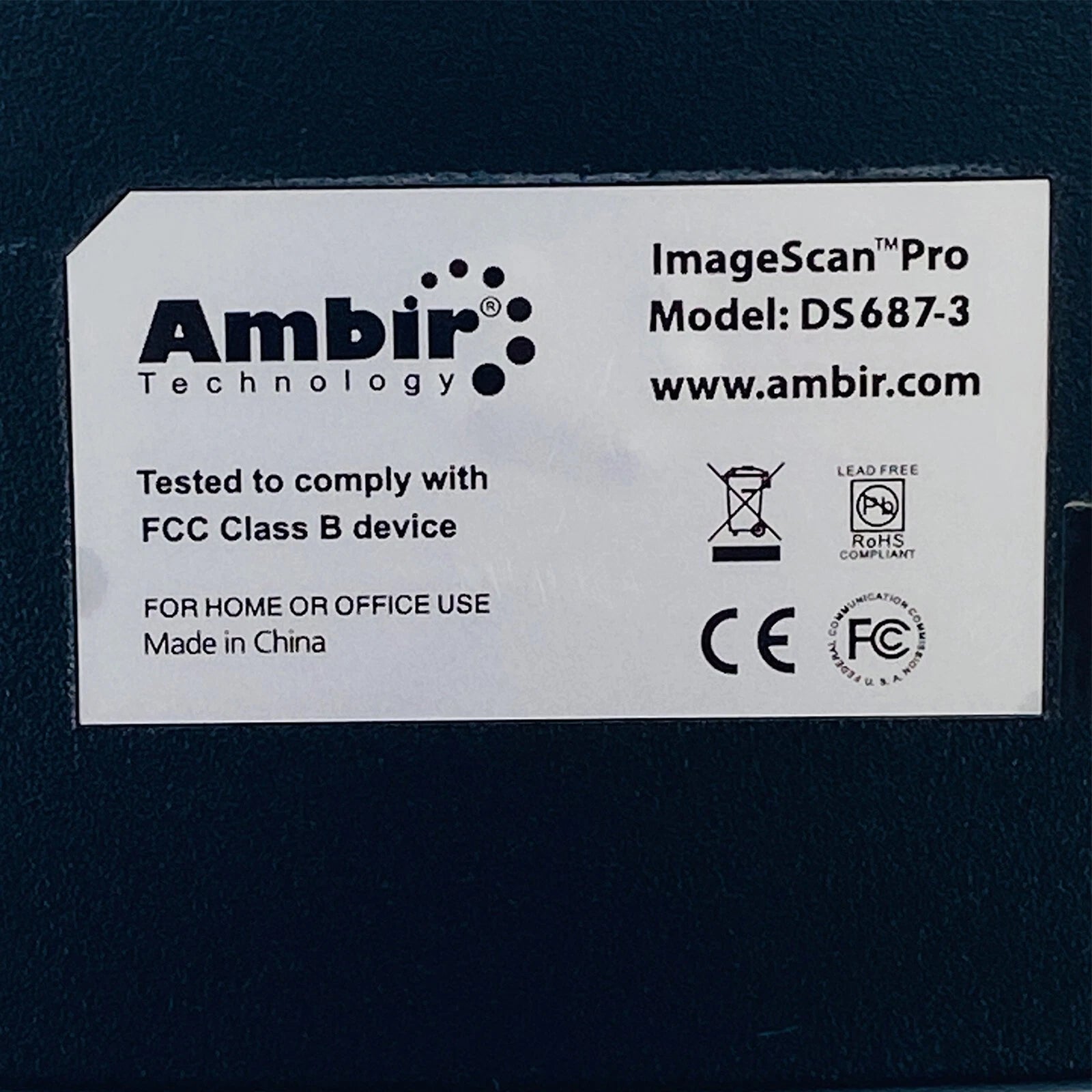 Ambir ImageScan Pro DS687 - 3 Portable Duplex ID Card Pass - Through Scanner