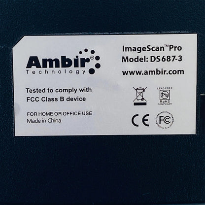 Ambir ImageScan Pro DS687 - 3 Portable Duplex ID Card Pass - Through Scanner