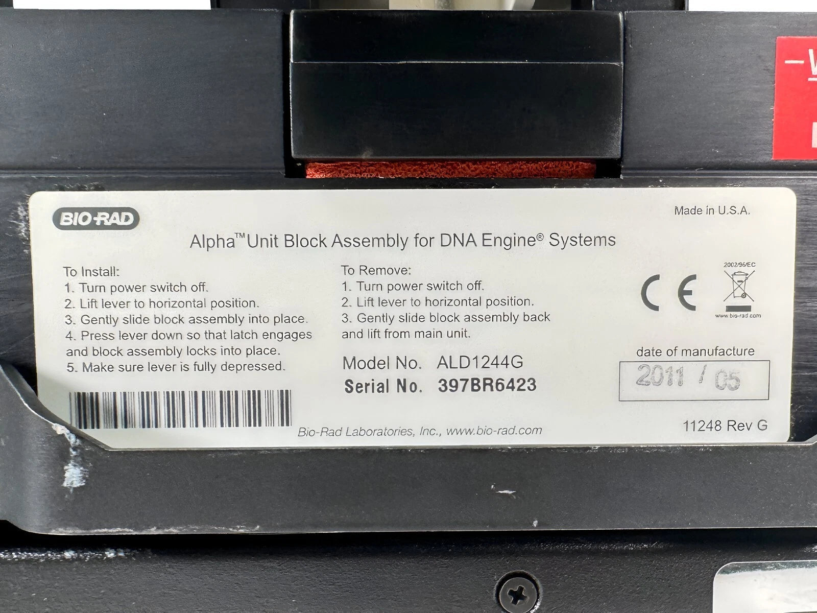 Bio - Rad Dyad Peltier Thermal Cycler PTC0220G – ALD1244G ALS1296G