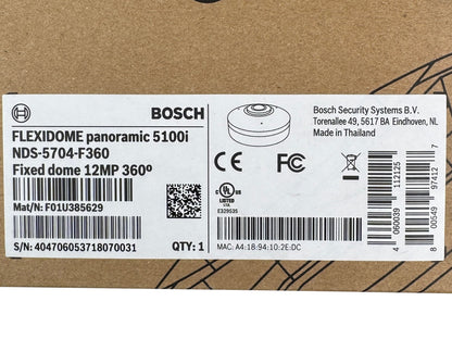 Bosch FLEXIDOME 5100i 12MP 360° Panoramic IP Camera | NDS-5704-F360