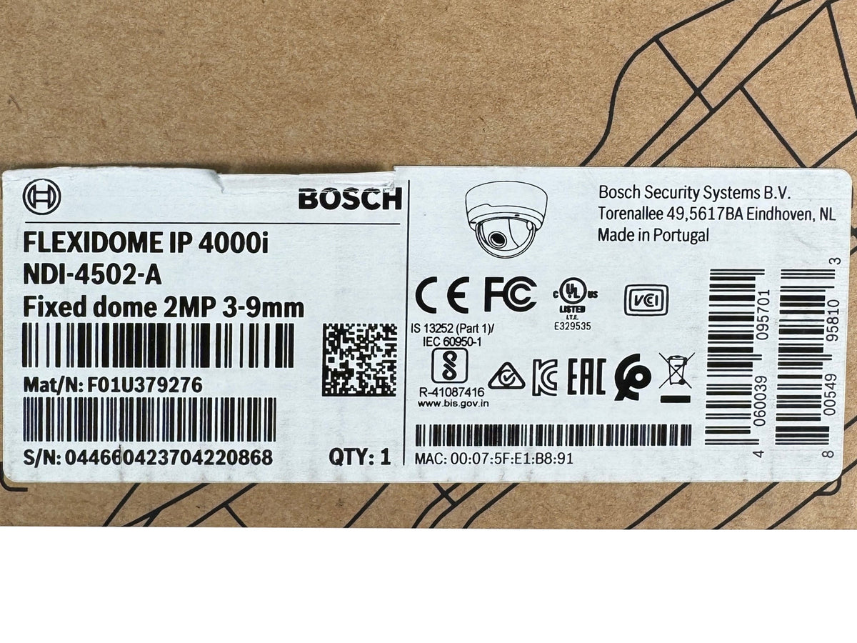Bosch FLEXIDOME IP 4000i 2MP Outdoor Dome IP Camera | NDI-4502-A