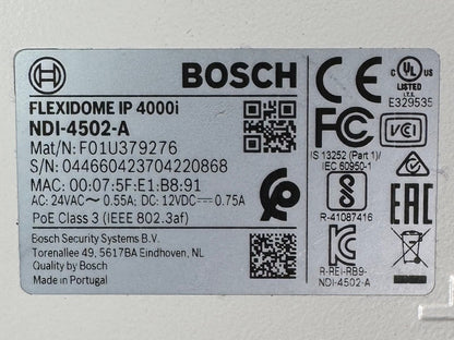 Bosch FLEXIDOME IP 4000i 2MP Outdoor Dome IP Camera | NDI-4502-A