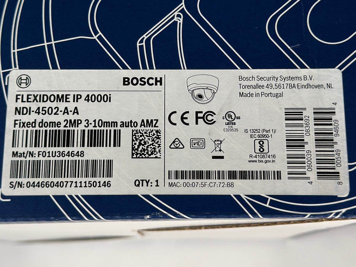 Bosch FLEXIDOME IP 4000i NDI-4502-A-A 2MP 3-10mm Dome Camera