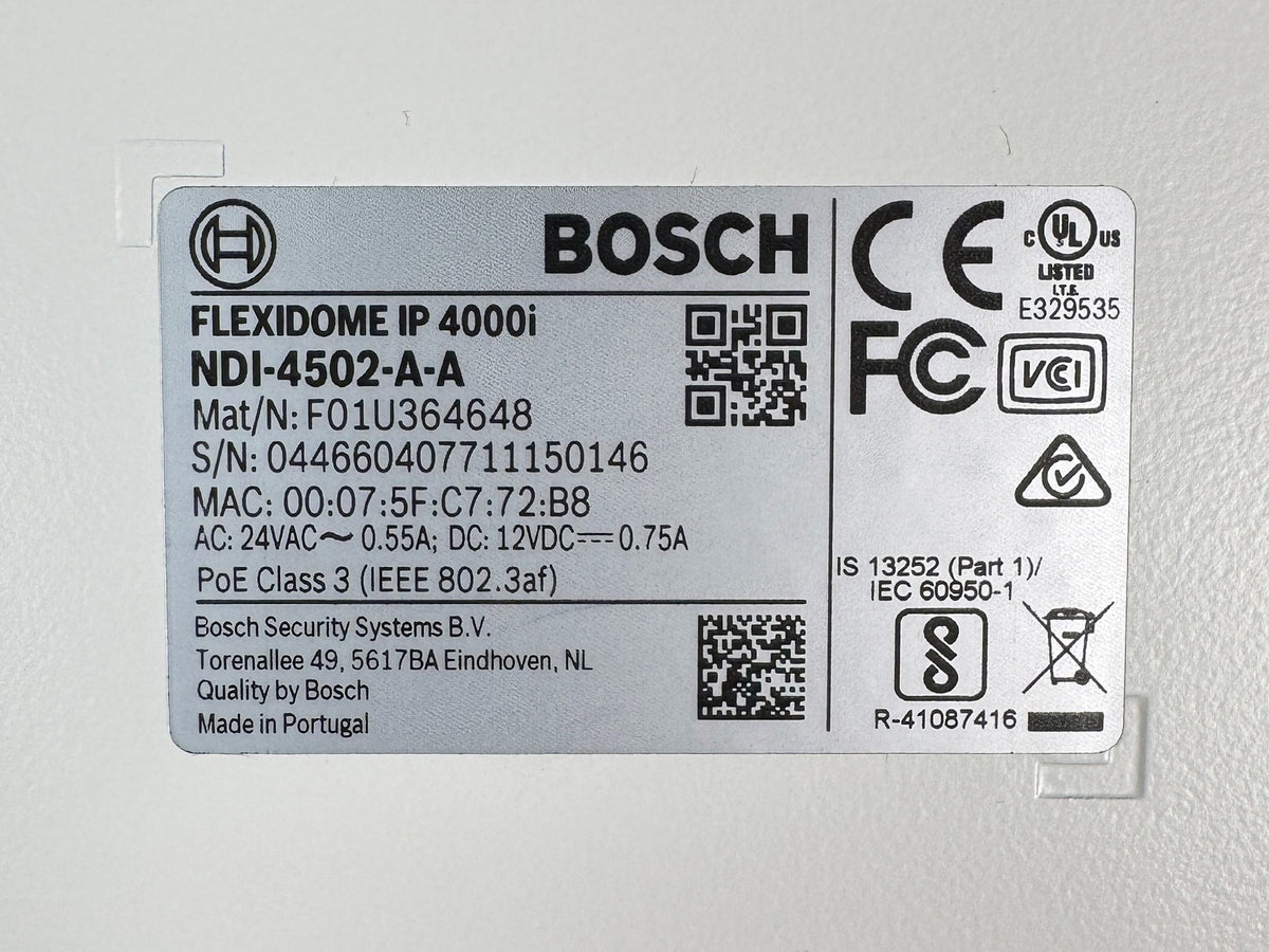 Bosch FLEXIDOME IP 4000i NDI-4502-A-A 2MP 3-10mm Dome Camera