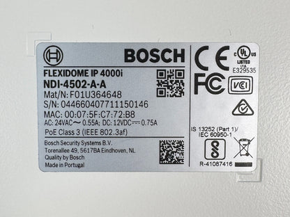 Bosch FLEXIDOME IP 4000i NDI-4502-A-A 2MP 3-10mm Dome Camera