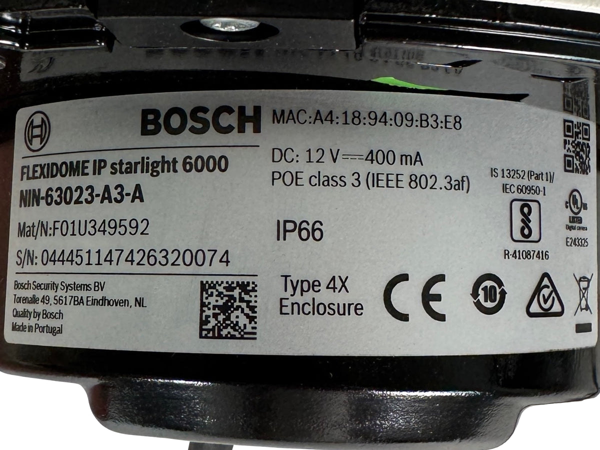 Bosch Flexidome IP Starlight 6000 2MP HDR Security Camera | NIN-63023-A3-A