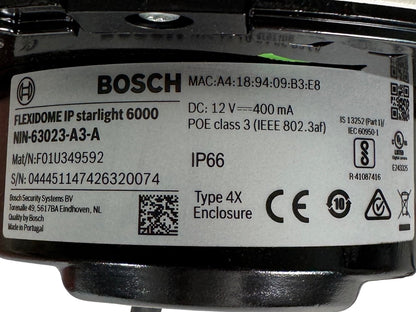 Bosch Flexidome IP Starlight 6000 2MP HDR Security Camera | NIN-63023-A3-A