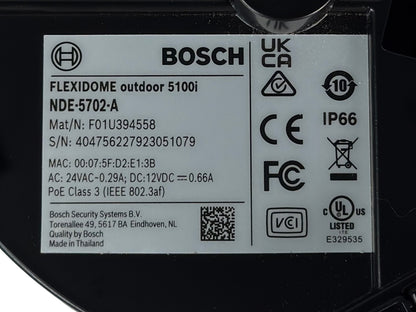 Bosch NDE-5702-A FLEXIDOME 5100i Outdoor IP Dome Security Camera