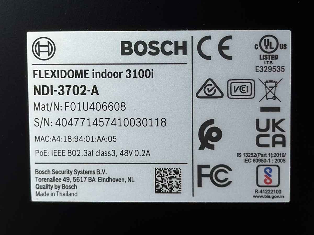 Bosch NDI-3702-A FLEXIDOME 3100i IR 2MP Indoor IP Dome Security Camera