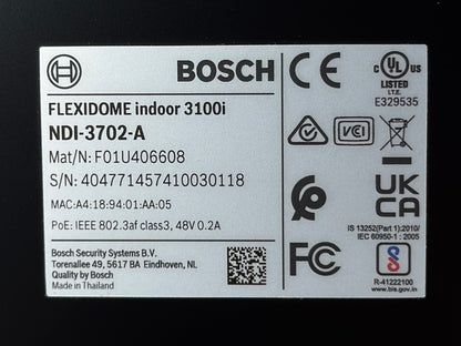 Bosch NDI-3702-A FLEXIDOME 3100i IR 2MP Indoor IP Dome Security Camera