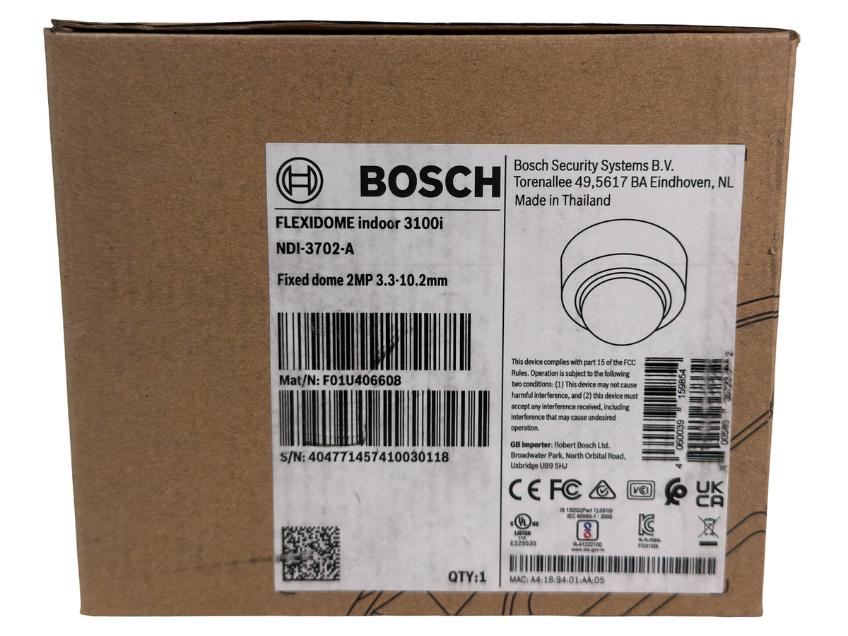 Bosch NDI-3702-A FLEXIDOME 3100i IR 2MP Indoor IP Dome Security Camera