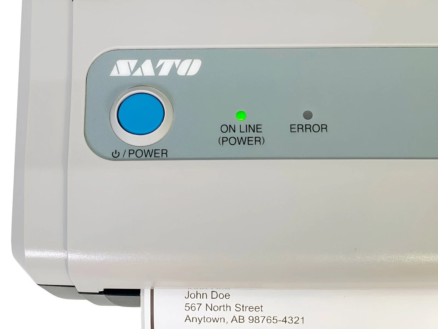 Control panel with power button and status indicators close up