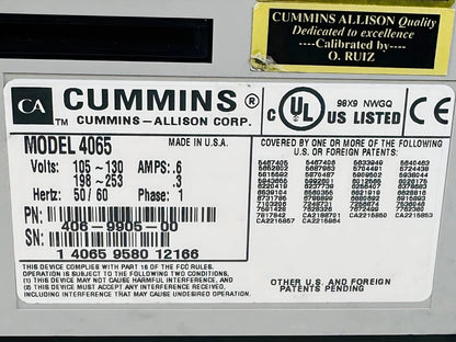 Cummins JetScan 4065 Bill Counter – 406 - 9905 - 00