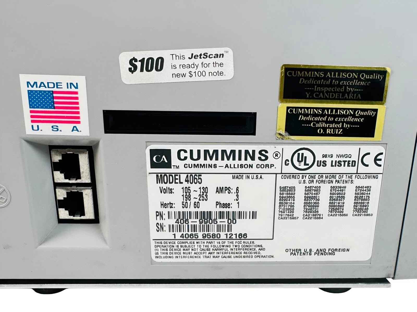Cummins JetScan 4065 Bill Counter – 406 - 9905 - 00