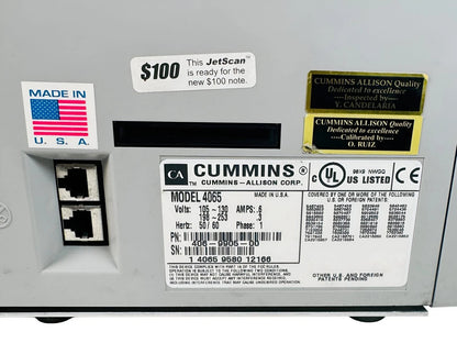 Cummins JetScan 4065 Bill Counter – 406 - 9905 - 00
