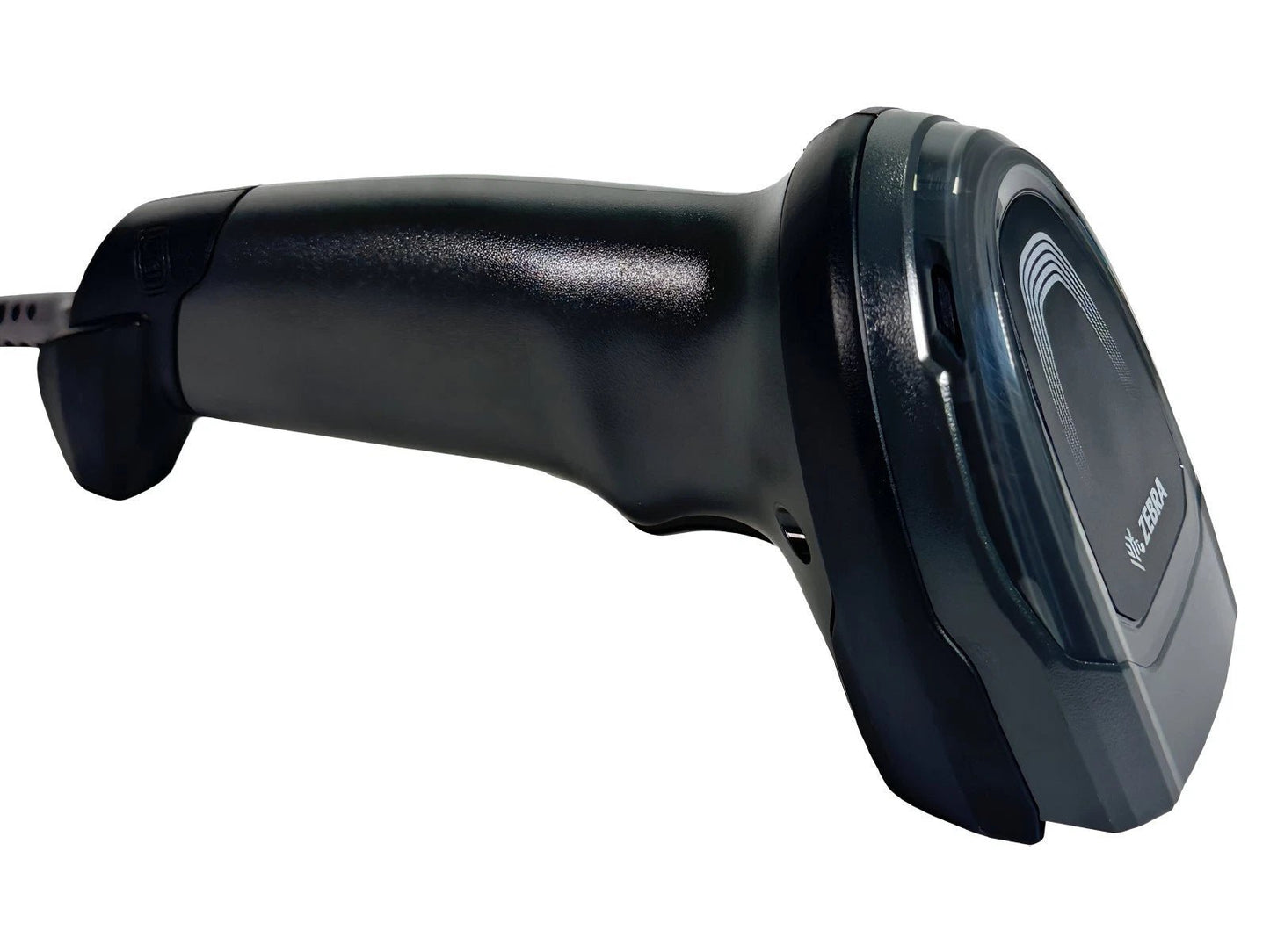 Left view of handheld corded barcode scanner