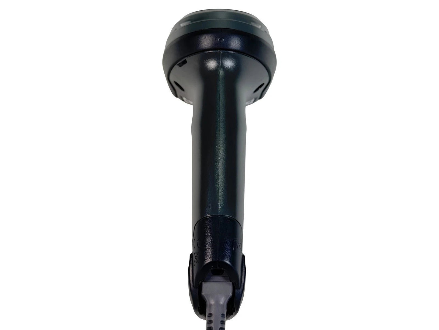 Rear vertical standing view of barcode scanner