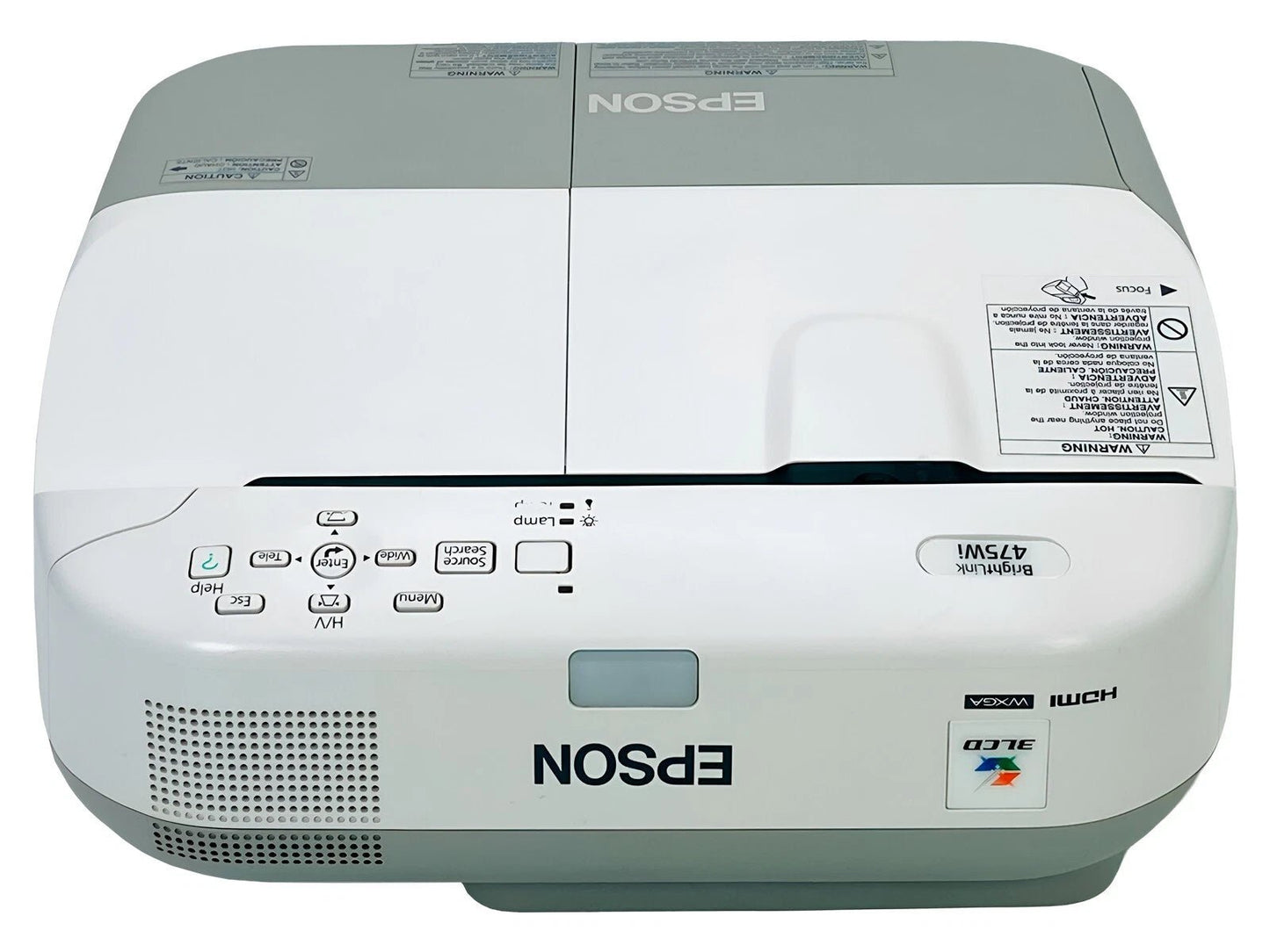 Epson BrightLink 475Wi H453A 3LCD Interactive UST Projector – 2600 Lumens, WXGA, HDMI, ELPLP71+