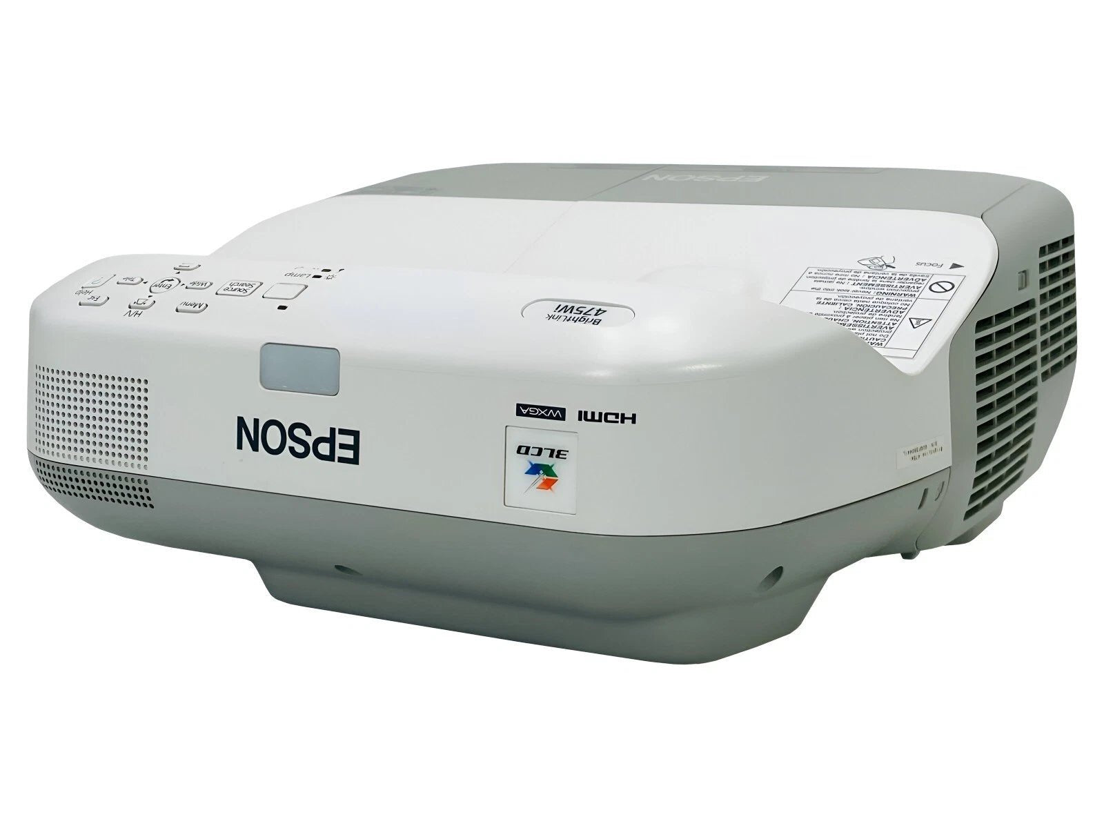 Epson BrightLink 475Wi H453A 3LCD Interactive UST Projector – 2600 Lumens, WXGA, HDMI, ELPLP71+