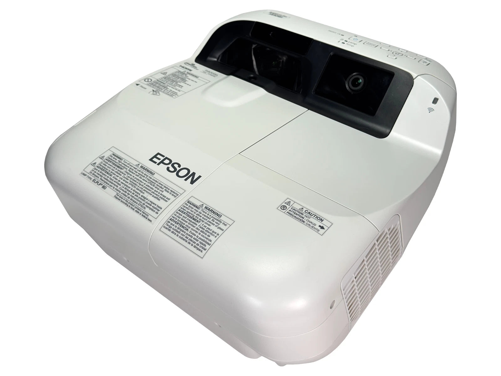 Epson BrightLink Pro 1430Wi H665A 3LCD Interactive UST Projector 3300 Lumens front angle view