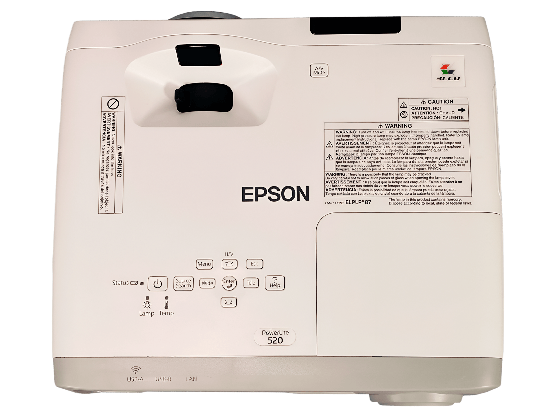 Epson PowerLite 520 H674A LCD Projector | 2700 ANSI Lumens