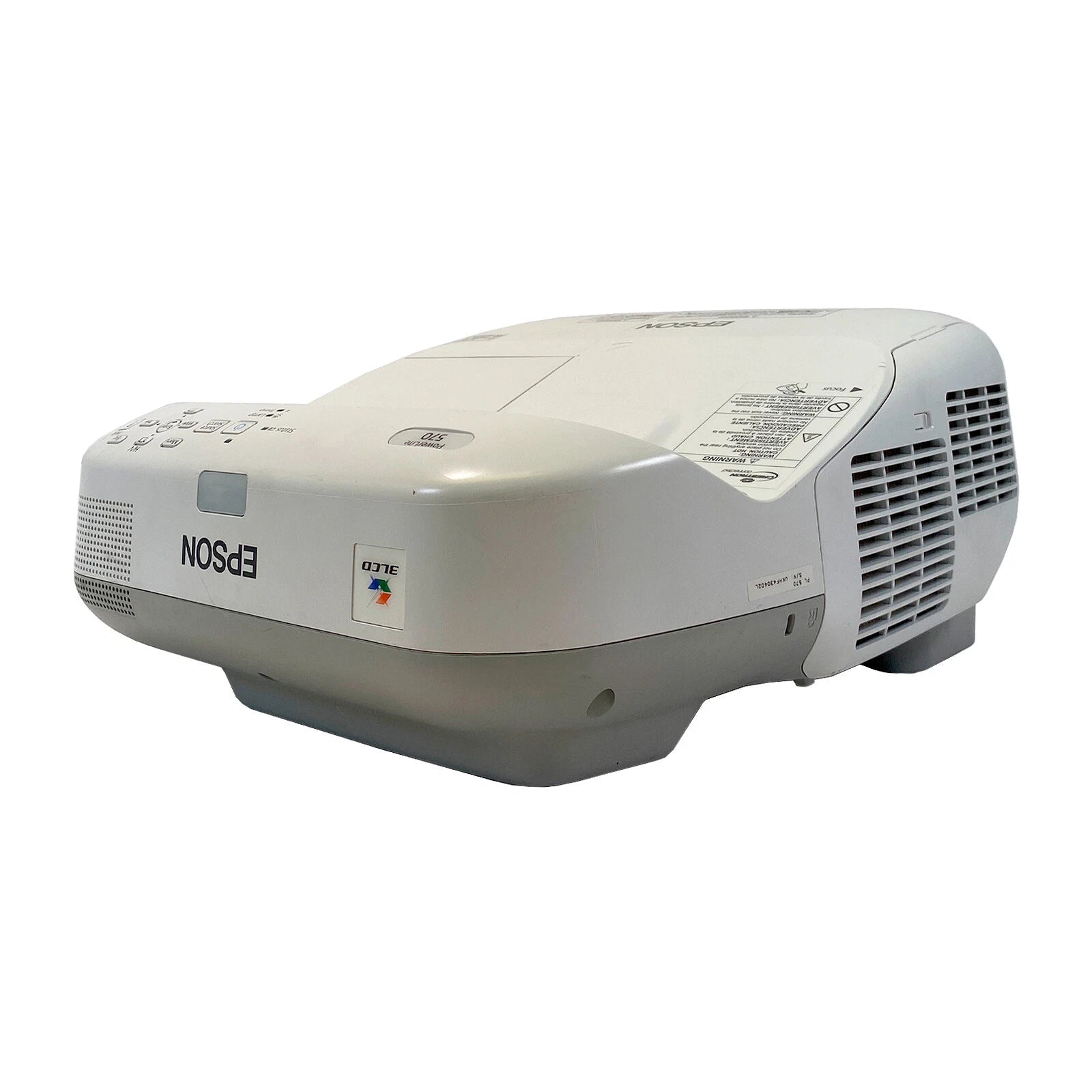 Ultra short throw projector rear angle housing view