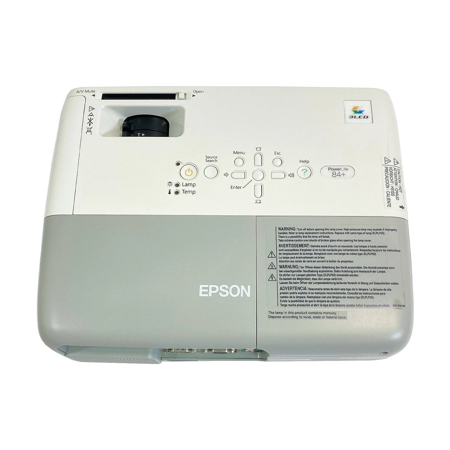 Epson PowerLite 84+ 3LCD Projector Portable 1080i XGA 2,600 Lumens - TeKswamp