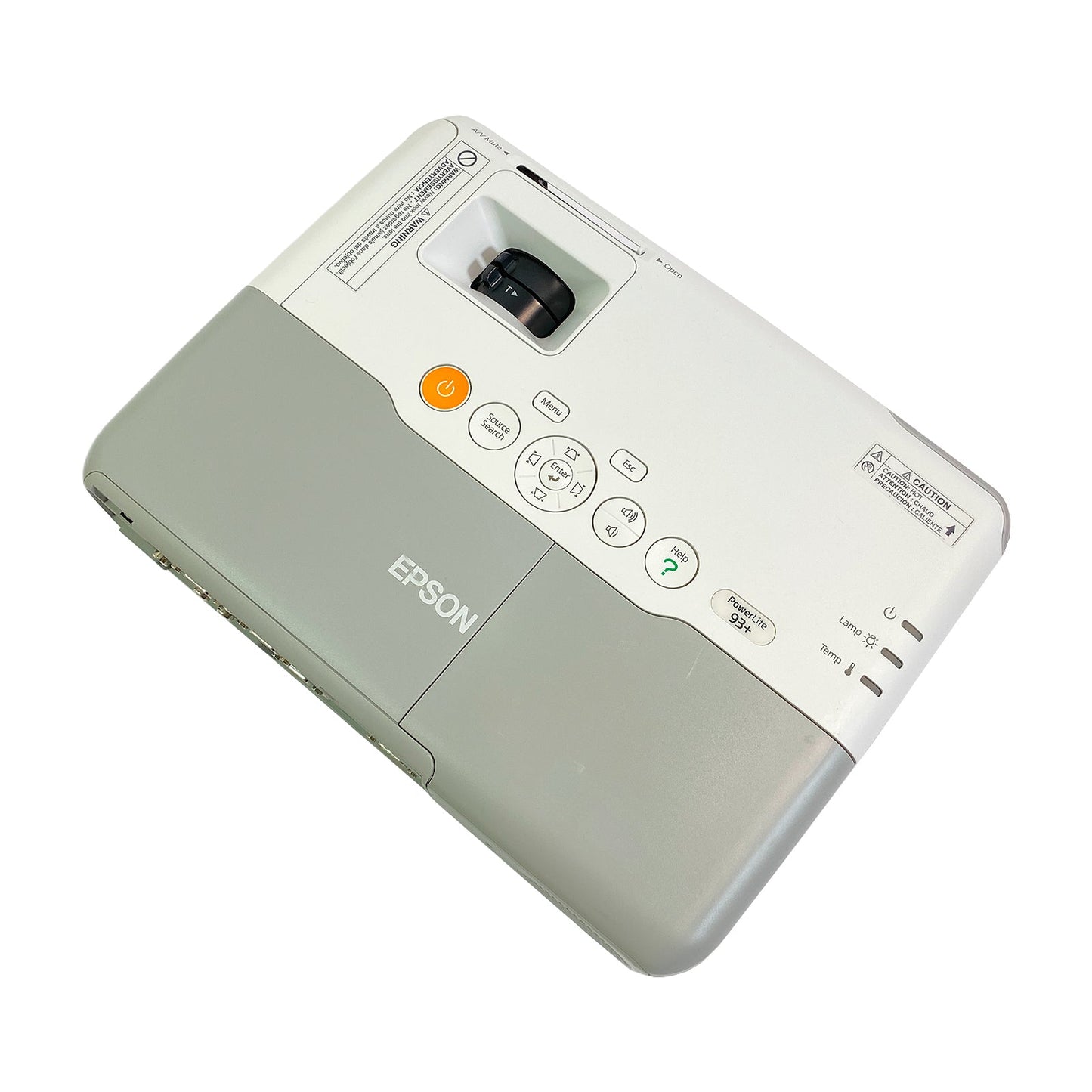 LCD projector top angled housing view