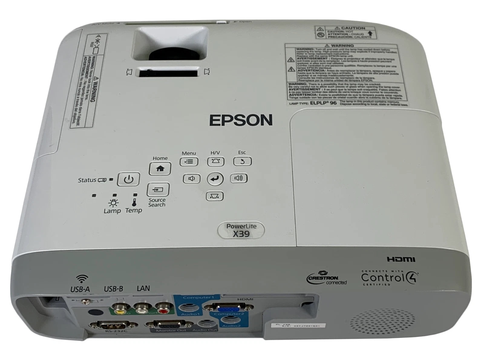 Epson PowerLite X39 3LCD Projector Portable 1080p XGA 3,500 Lumens - TeKswamp