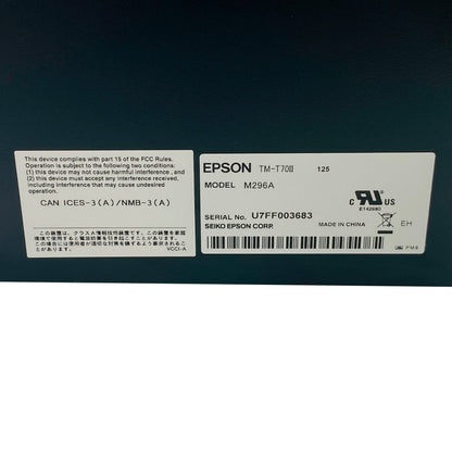 Epson TM-T70II Thermal Receipt Printer – M296A | USB, Serial, Ethernet