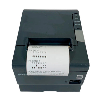 Epson TM-T88V POS printer printing receipt front view