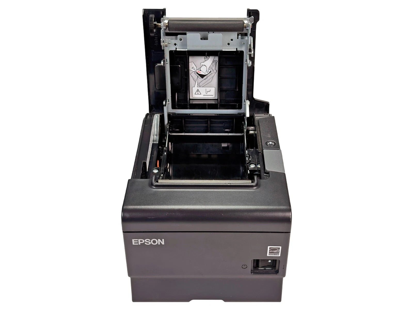 Epson TM-T88VI printer open front view paper loading