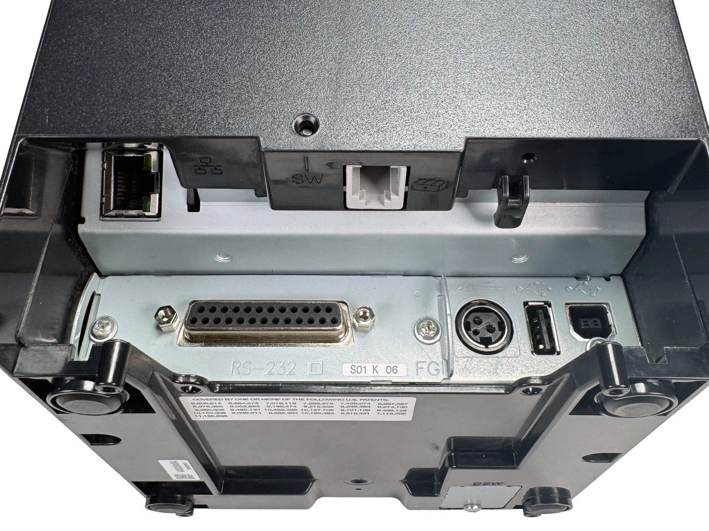 Epson TM-T88VI printer rear panel Ethernet and USB ports