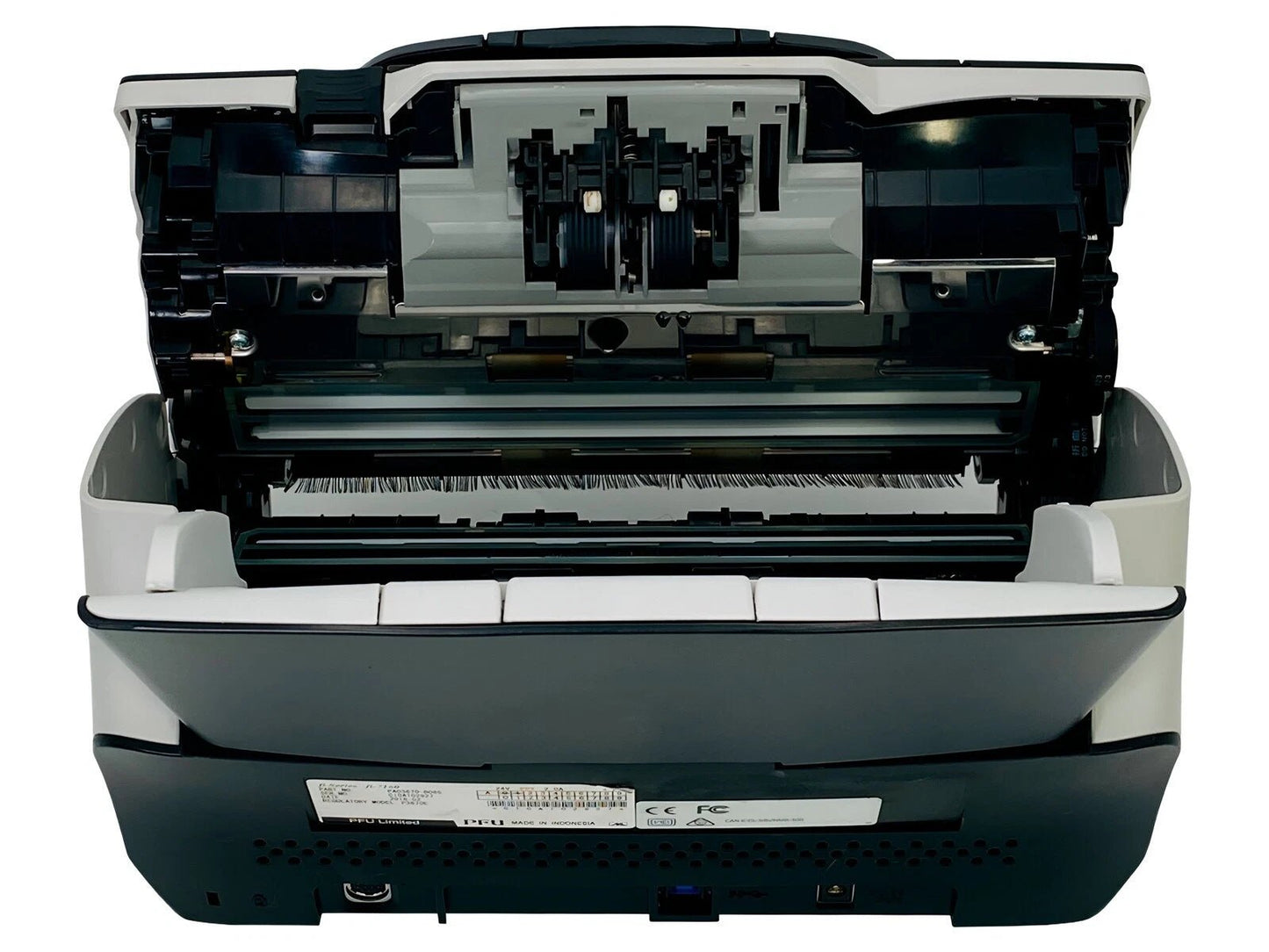 Document scanner open automatic document feeder and internal rollers