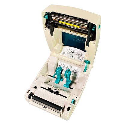 Angled view of internal printhead and media compartment