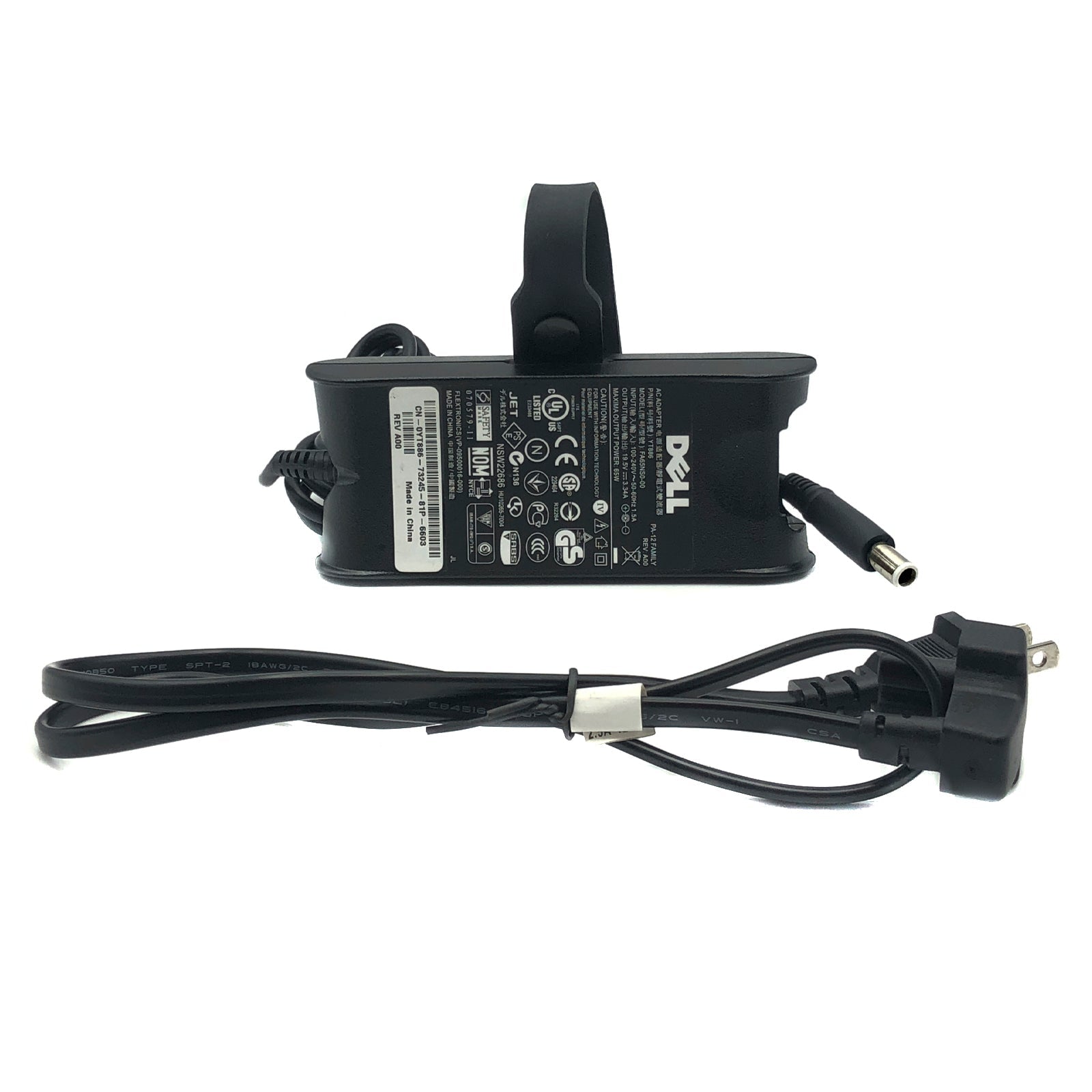 Genuine Dell 65W AC Adapter 19.5V 3.34A – DA65NS0 - 00 7.4mm Smart Pin