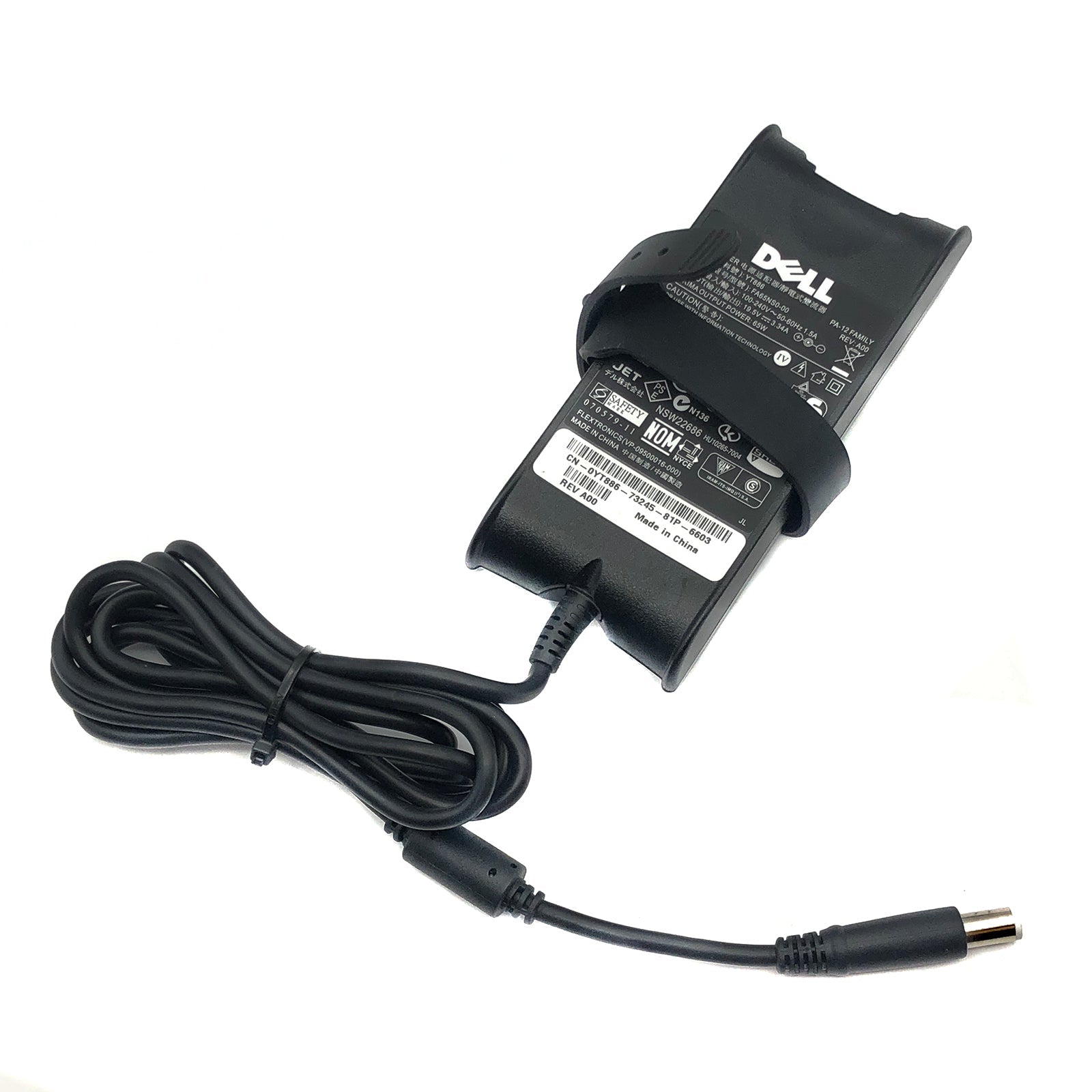 Genuine Dell 65W AC Adapter 19.5V 3.34A – DA65NS0 - 00 7.4mm Smart Pin